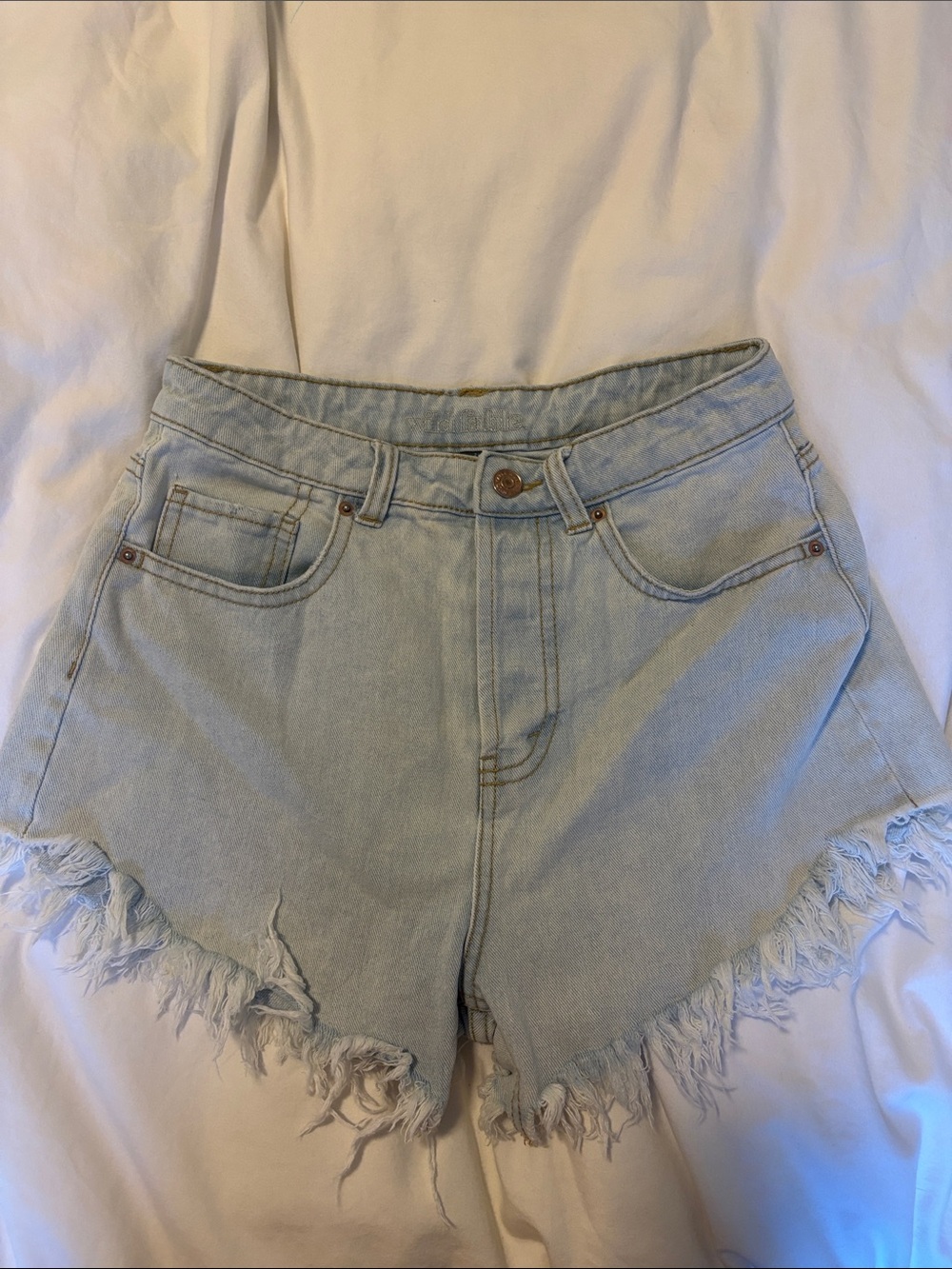 wild fable Light Blue Frayed Hem Denim Shorts